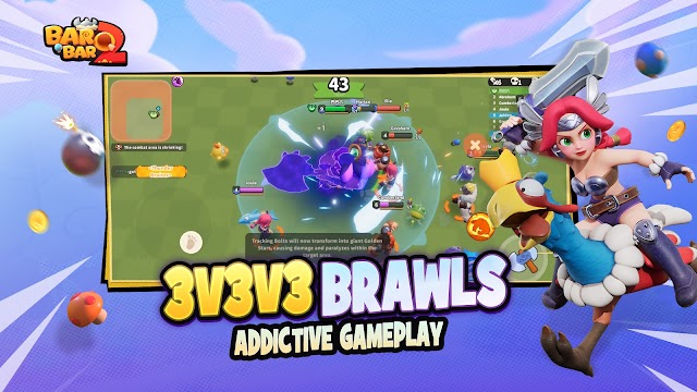 Join exciting, exciting 3v3v3 battle royale battles in BarbarQ 2
