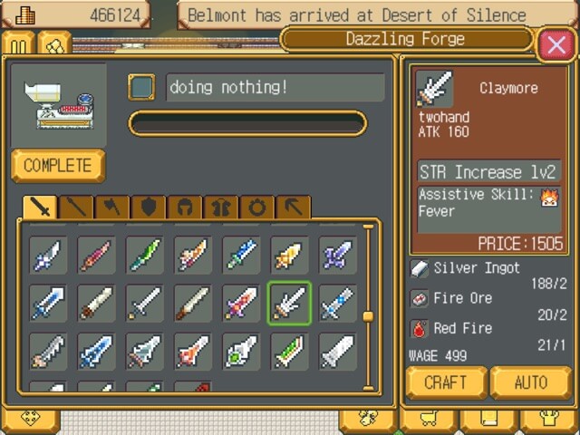 Collect materials and craft a variety of weapons. different