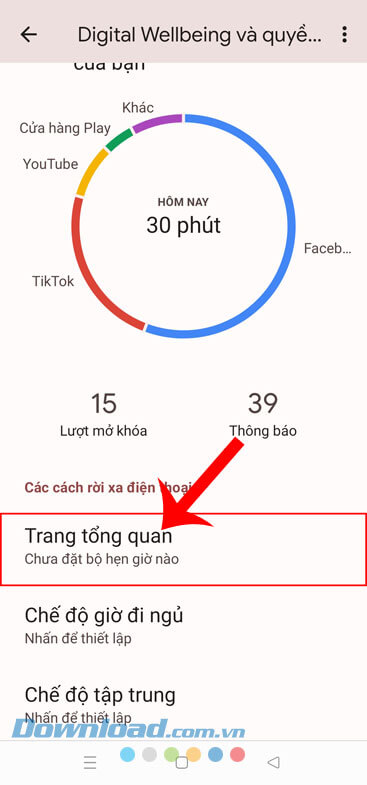 Ấn vào mục Trang tổng quan