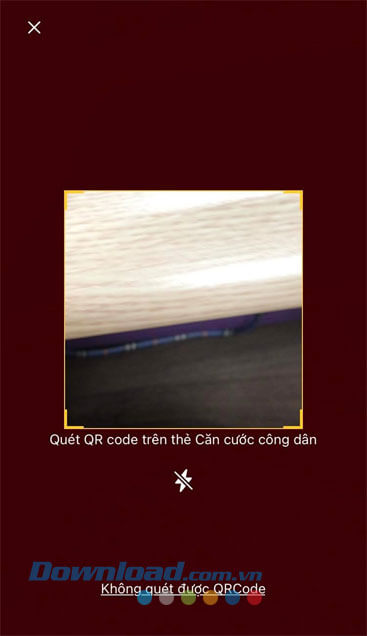 Quét mã QR của CCCD gắn chíp