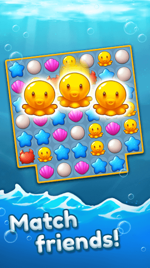 Ocean Friends for you to play match 3 with cute ocean animals