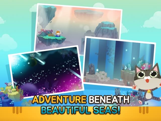 Go on an adventure with the cat to catch fish in the beautiful sea in The Fishercat game