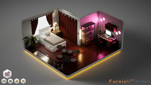 Design interior and exterior. Freestyle interior in the relaxation simulation game Furnish Master 