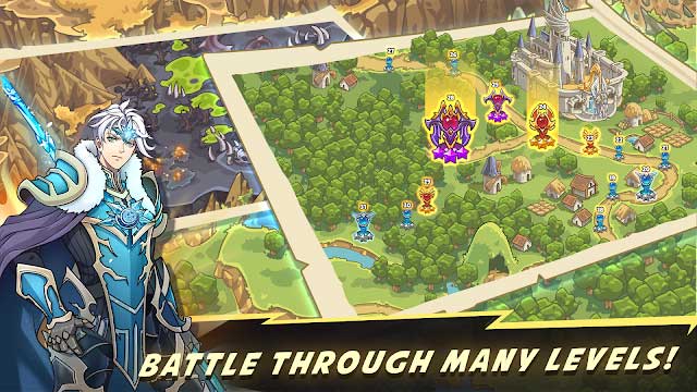 War Fight through levels, defend the kingdom from enemies in Kingdom War: TD Offline Games