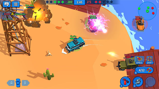 Conquer the colorful, fast-paced arena while playing Rage of Car Force