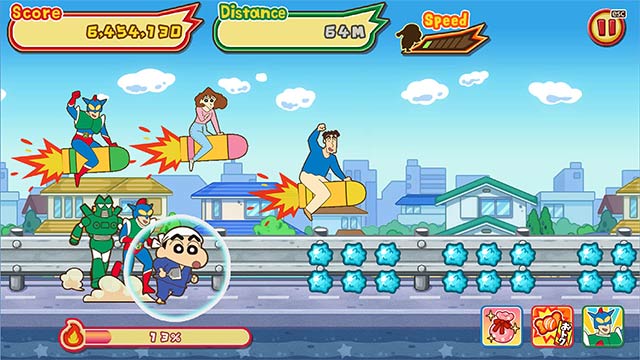 Utilize the add-on to work faster and set higher scores in Crayon ShinChan: The Storm Called Flaming Kasukabe Runner