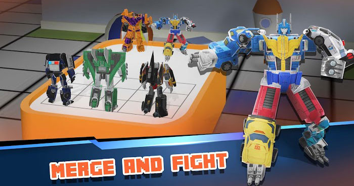 Meeting Merge robots and fight in Superhero Robot Merge Master game width=