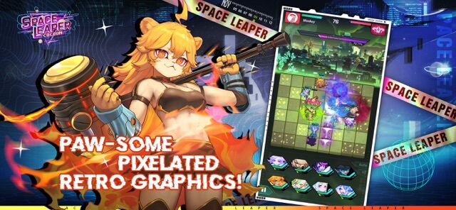 Game Space Leaper: COCOON is designed with beautiful pixel graphics