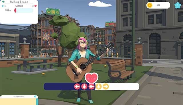 World of Busking is a vibrant musical society simulation adventure game