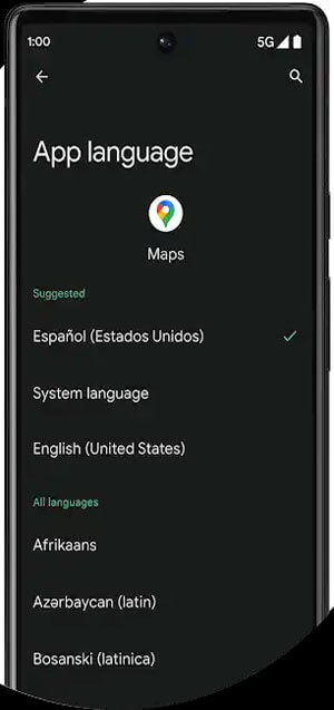 Set different language for each app