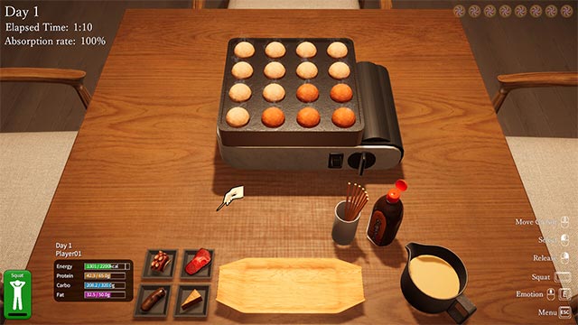 Takoyaki Party Survival's rich game mode selection, solo and co-op support