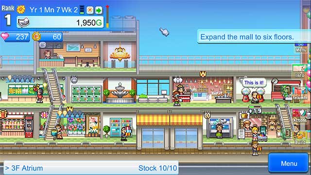 Build new stores more strange in the simulation game Mega Mall Story 2