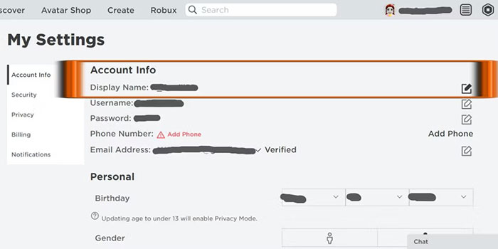 Roblox: Hướng dẫn đổi tên hiển thị