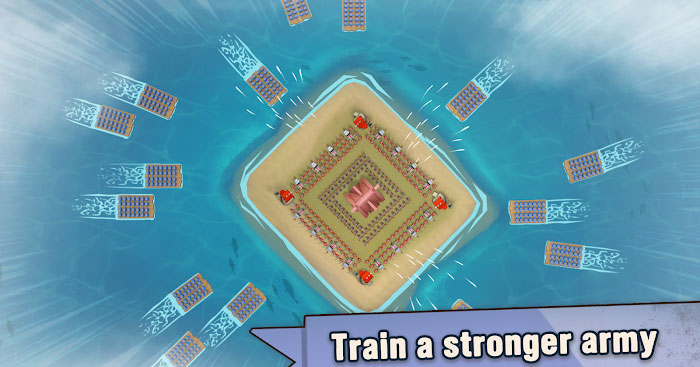 Train a strong army in the game Island War
