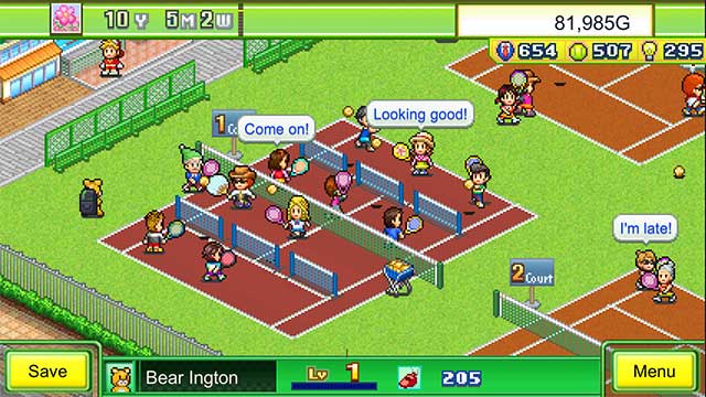 Quản lý câu lạc bộ quần vợt đáng yêu trong game thể thao Tennis Club Story