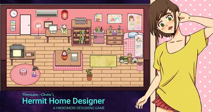 Hermit Home Designer là game thiết kế nhà kết hợp visual novel dễ thương