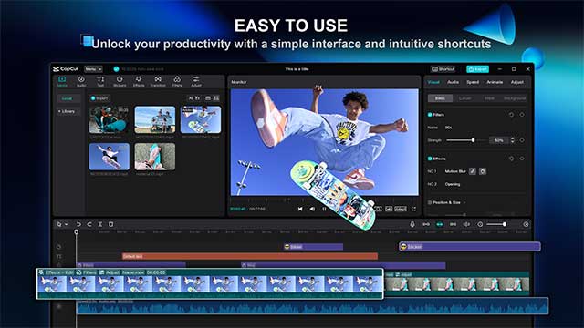 Capcut cung cấp các chức năng chỉnh sửa video dễ sử dụng và miễn phí