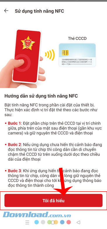 Nhấn vào nút Tôi đã hiểu