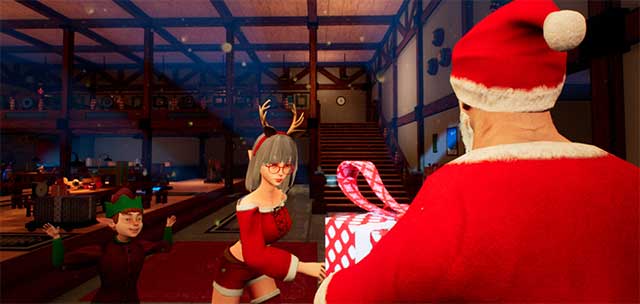 In the game you will explore the Christmas town with the Christmas elf