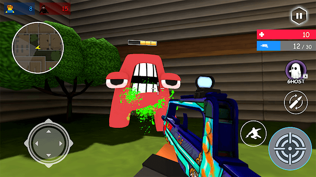 Shoot monsters in the game Alphabet Shooter: Survival FPS