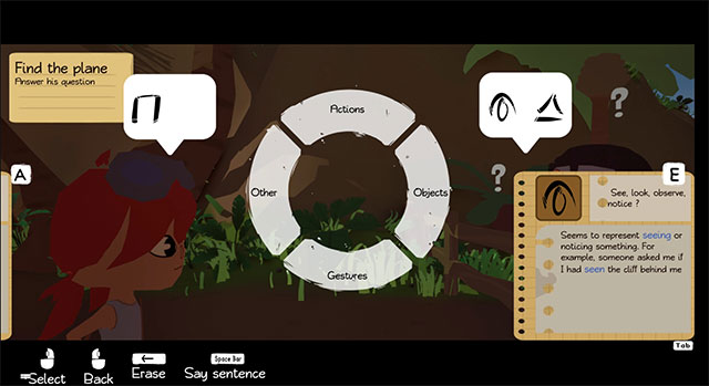 Learn Temanava's new language to communicate with the villagers and escape. off the alien island