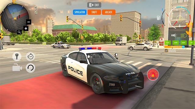 4 camera trong Police Car Simulator giúp bạn quan sát trò chơi 1 cách tổng thể