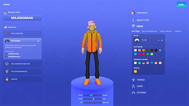 Tùy chỉnh mọi thứ để tạo ra nhân vật streamer vừa ý bạn