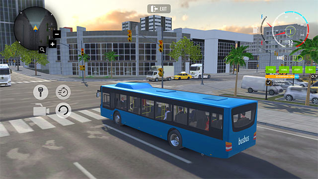 Hoàn thành các nhiệm vụ đón trả khách đúng giờ để nhận thưởng trong Bus Simulator: Car Driving game