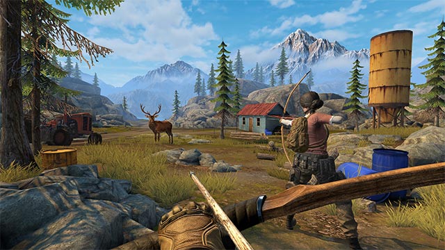 Tham gia nhiều hoạt động khác trong Survival Nation game như câu cá, săn bắn, tìm kho báu...