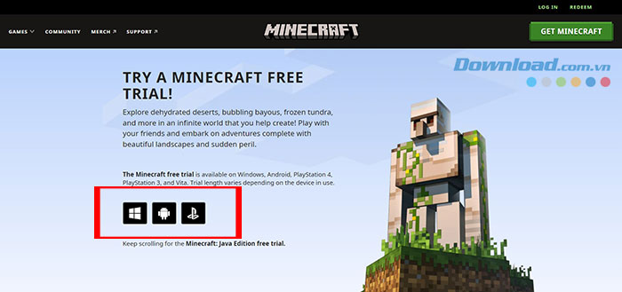 Hướng dẫn cách chơi Minecraft miễn phí trên các nền tảng Minecraft-free-2