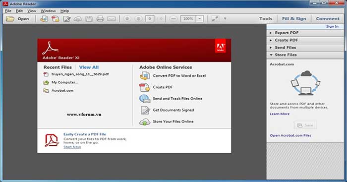 Adobe Reader hỗ trợ xem PDF, in ấn file PDF và ghi chú thích vào tài liệu PDF