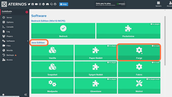 Hướng dẫn cài mod vào server Minecraft trong Aternos Alternos-mod-Minecraft-3