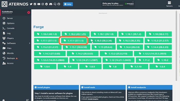 Hướng dẫn cài mod vào server Minecraft trong Aternos Alternos-mod-Minecraft-4