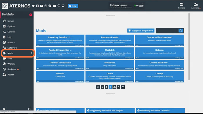 Hướng dẫn cài mod vào server Minecraft trong Aternos Alternos-mod-Minecraft-7
