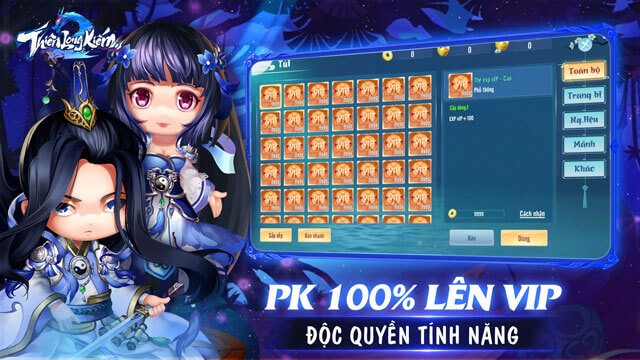 Độc quyền tính năng PK 100% lên VIP