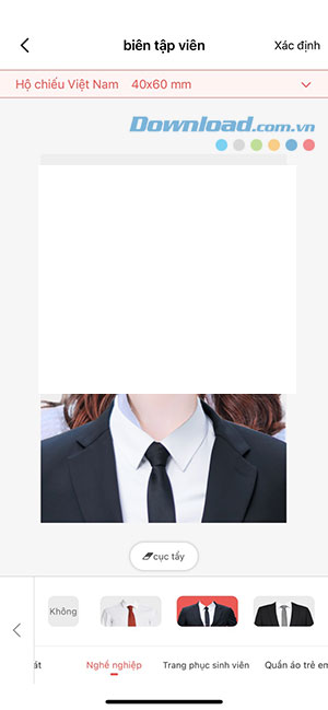 Many types of formal outfits for users to incorporate into their ID photos