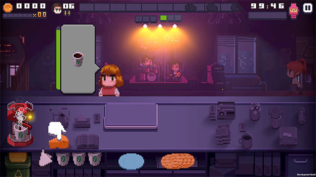 Không ngừng cải thiện kỹ năng pha chế, nấu nướng và mở khóa công thức mới trong Pixel Cafe game