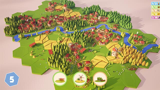 Sắp xếp các công trình để mở khóa tài nguyên mới và mở rộng bản đồ game Land of Honey and Wine