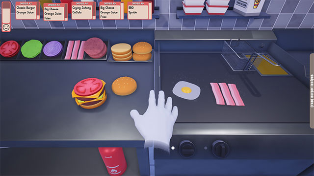 Burger Cooking Simulator tái hiện sinh động các bước để tạo ra 1 chiếc bánh hamburger hoàn chỉnh