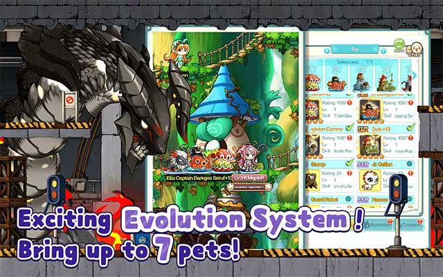 Hệ thống tiến hóa mới trong MapleStory R: Evolution cho phép mang theo 7 pet