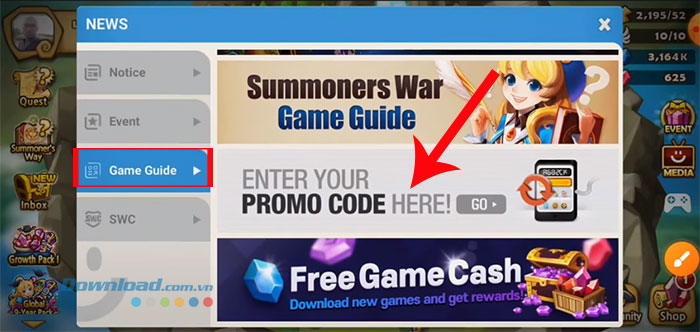 Hướng dẫn nhập code và các code Summoners War mới nhất Code-Summoners-War-2