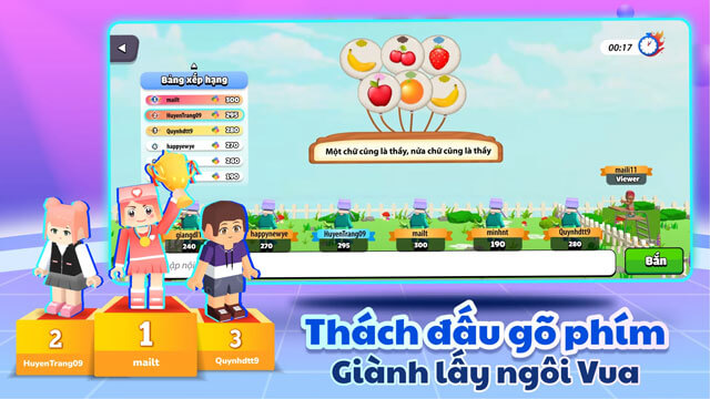 Hoạt động thách đấu gõ phím, giành lấy ngôi vua