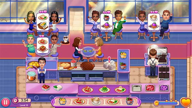 Lối chơi của Claire's Cruisin' Cafe: Fest Frenzy game pha trộn giữa mô phỏng, nấu ăn và quản lý thời gian