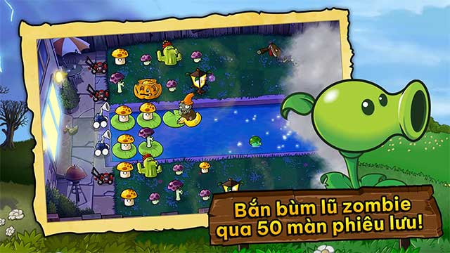 Trồng cây và chiến đấu với rất nhiều loại zombie trong game