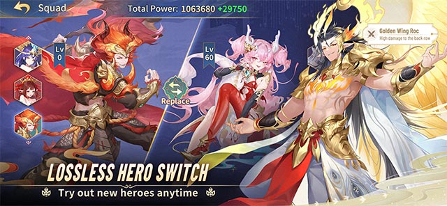 Chuyển đổi hero trong Monkey King: Arena of Heroes nhưng vẫn giữ nguyên kỹ năng và trang bị