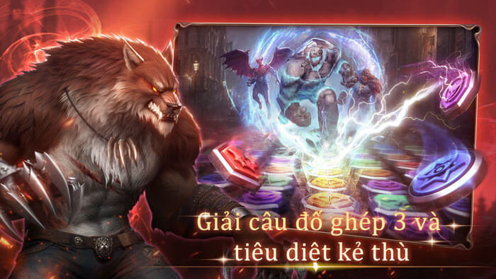 Game giải câu đố ghép 3 và tiêu diệt kẻ địch