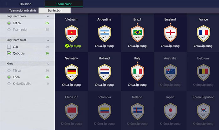 Bí kíp hack full xây dựng đội hình FC Online theo team color Xay-dung-doi-hinh-FC-Online-team-color-1