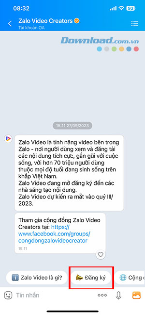 Cách đăng ký tạo kênh và xem video trên Zalo Video Zalo-Video-3