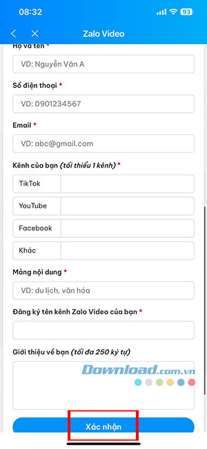 Cách đăng ký tạo kênh và xem video trên Zalo Video Zalo-Video-5