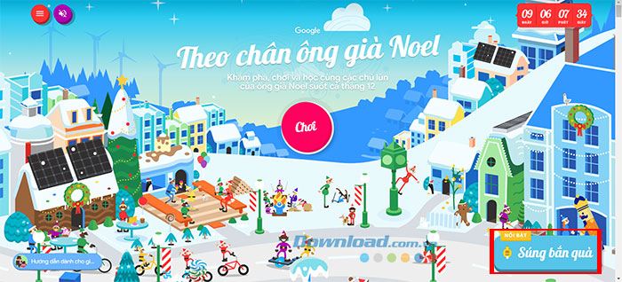 trên - Hướng dẫn chơi game Theo chân ông già Noel 2023 trên Google Google-Theo-chan-ong-gia-Noel-2-1